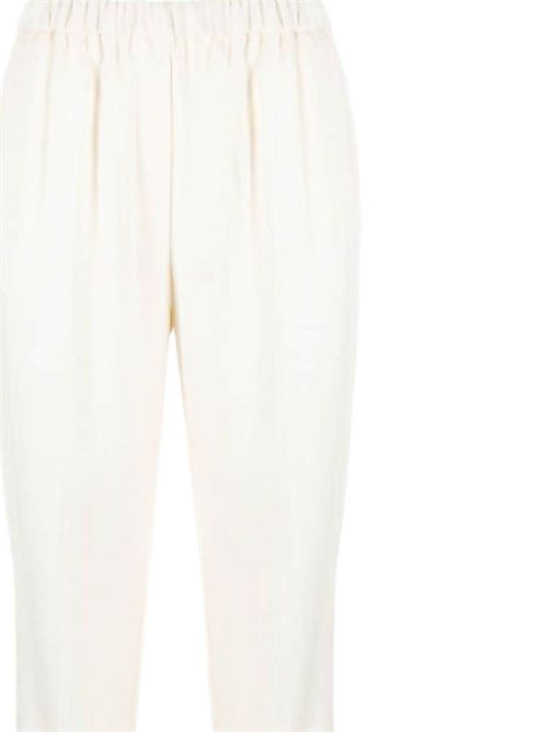 Cream white gathered detailing high-waisted pants Forte forte | 120180257